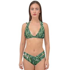 Tropical Leaves Double Strap Halter Bikini Set by goljakoff