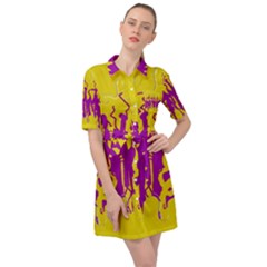 Yellow And Purple In Harmony Belted Shirt Dress by pepitasart