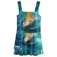 Mountains Sunset Landscape Nature Kids  Layered Skirt Swimsuit by Cemarart