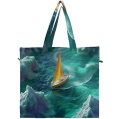 Silk Waves Abstract Canvas Travel Bag by Cemarart