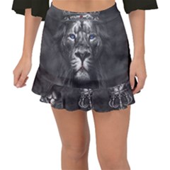 Lion King Of The Jungle Nature Fishtail Mini Chiffon Skirt by Cemarart