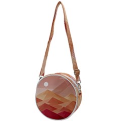 Mountains Sunset Landscape Nature Crossbody Circle Bag by Cemarart