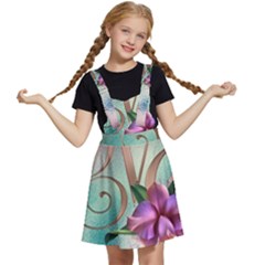 Love Amour Butterfly Colors Flowers Text Kids  Apron Dress by Grandong