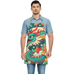 Chinese New Year – Year Of The Dragon Kitchen Apron by Valentinaart