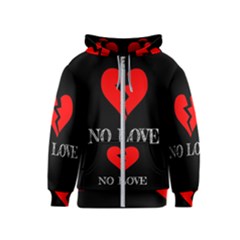 No Love, Broken, Emotional, Heart, Hope Kids  Zipper Hoodie by nateshop