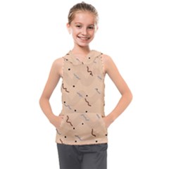 Lines Dots Pattern Abstract Art Kids  Sleeveless Hoodie by Cemarart