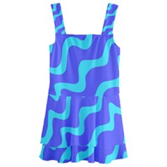 Purple Mint Turquoise Background Kids  Layered Skirt Swimsuit by Cemarart