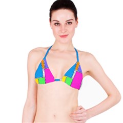 Shapes Texture Colorful Cartoon Classic Bikini Top by Cemarart