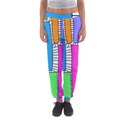 Shapes Texture Colorful Cartoon Women s Jogger Sweatpants by Cemarart