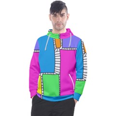 Shapes Texture Colorful Cartoon Men s Pullover Hoodie by Cemarart