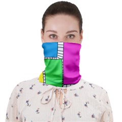 Shapes Texture Colorful Cartoon Face Covering Bandana (adult) by Cemarart