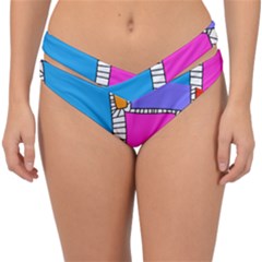 Shapes Texture Colorful Cartoon Double Strap Halter Bikini Bottoms by Cemarart