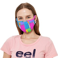 Shapes Texture Colorful Cartoon Crease Cloth Face Mask (adult) by Cemarart