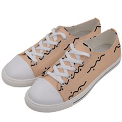 Lines Dots Pattern Abstract Women s Low Top Canvas Sneakers by Cemarart