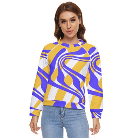 Print Pattern Warp Lines Women s Long Sleeve Raglan T-shirt by Cemarart