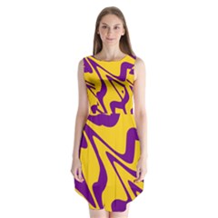 Waves Pattern Lines Wiggly Sleeveless Chiffon Dress   by Cemarart