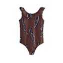 Feather Leaf Pattern Print Kids  Frill Swimsuit View1