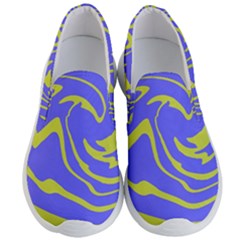 Blue Green Abstract Men s Lightweight Slip Ons by Cemarart