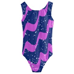 Texture Watercolour Liquify Kids  Cut-out Back One Piece Swimsuit by Cemarart