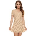 Background Wavy Zig Zag Lines V-Neck High Waist Chiffon Mini Dress View1