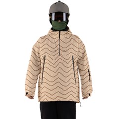 Background Wavy Zig Zag Lines Men s Ski And Snowboard Waterproof Breathable Jacket by Cemarart