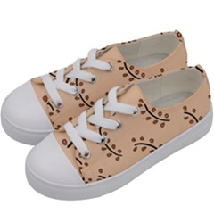 Leaves Plants Dots Pattern Kids  Low Top Canvas Sneakers by Cemarart