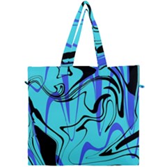 Mint Background Swirl Blue Black Canvas Travel Bag by Cemarart