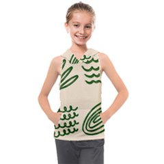 Elements Scribbles Wiggly Lines Kids  Sleeveless Hoodie by Cemarart