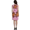 Doodle Flower Sparkles Orange Pink Sleeveless Dress With Pocket View4