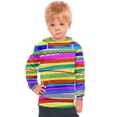 Print Ink Colorful Background Kids  Hooded Pullover by Cemarart