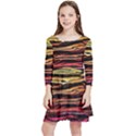 Rainbow Wood Digital Paper Pattern Kids  Quarter Sleeve Skater Dress View1