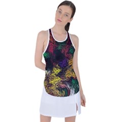 Abstract Painting Colorful Racer Back Mesh Tank Top by Cemarart