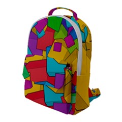 Abstract Cube Colorful  3d Square Pattern Flap Pocket Backpack (large) by Cemarart