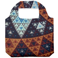 Fractal Triangle Geometric Abstract Pattern Foldable Grocery Recycle Bag by Cemarart