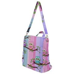 Owls Family Stripe Tree Crossbody Backpack by Bedest