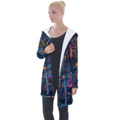 Wallet City Art Graffiti Longline Hooded Cardigan by Bedest