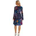 Wallet City Art Graffiti Long Sleeve Dress With Pocket View4