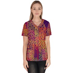 Building Architecture City Facade Women s V-neck Scrub Top by Grandong