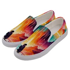 Starry Night Wanderlust: A Whimsical Adventure Men s Canvas Slip Ons by stine1