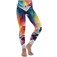 Starry Night Wanderlust: A Whimsical Adventure Kids  Lightweight Velour Classic Yoga Leggings by stine1