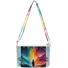 Starry Night Wanderlust: A Whimsical Adventure Double Gusset Crossbody Bag by stine1