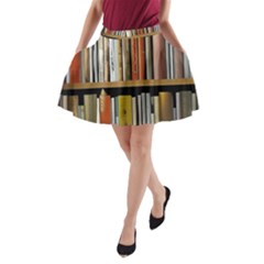 Book Nook Books Bookshelves Comfortable Cozy Literature Library Study Reading Reader Reading Nook Ro A-line Pocket Skirt by Maspions