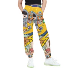 Astronaut Moon Monsters Spaceship Universe Space Cosmos Kids  Joggers by Maspions