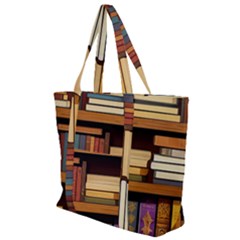 Book Nook Books Bookshelves Comfortable Cozy Literature Library Study Reading Room Fiction Entertain Zip Up Canvas Bag by Maspions