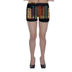 Books Bookshelves Library Fantasy Apothecary Book Nook Literature Study Skinny Shorts by Grandong