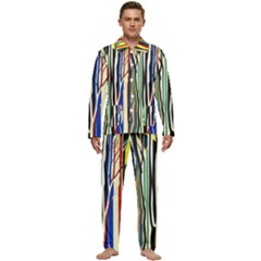 Abstract Trees Colorful Artwork Woods Forest Nature Artistic Men s Long Sleeve Velvet Pocket Pajamas Set by Grandong