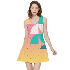 Abstract Geometric Bauhaus Polka Dots Retro Memphis Art Inside Out Reversible Sleeveless Dress by Maspions