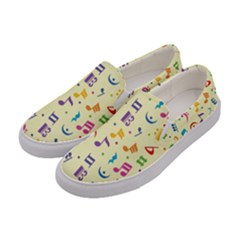 Seamless Pattern Musical Note Doodle Symbol Women s Canvas Slip Ons by Apen