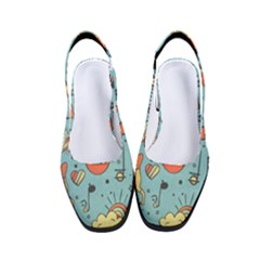 Seamless Pattern Musical Instruments Notes Headphones Player Women s Classic Slingback Heels by Apen
