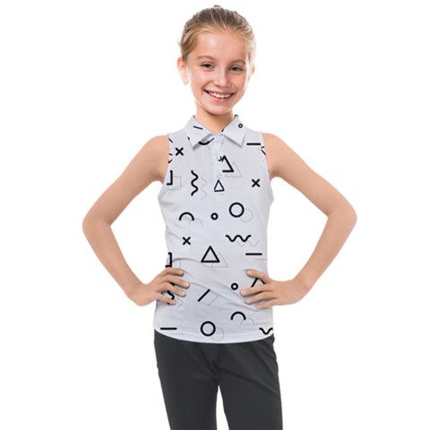 Memphis Pattern Kids  Sleeveless Polo T-shirt by Apen